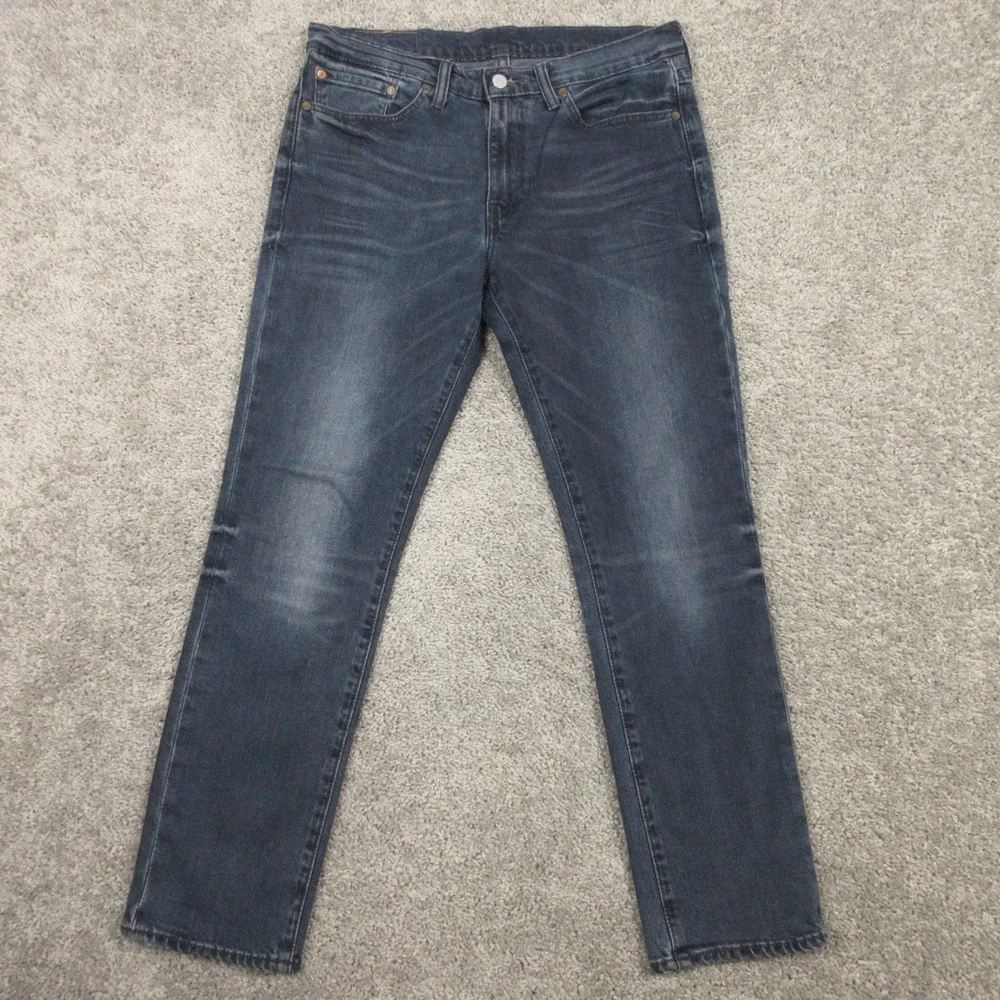 Levis Jeans Mens 33x30 Blue 511‎ Slim Straight Faded Whiskering Flex Denim Pants